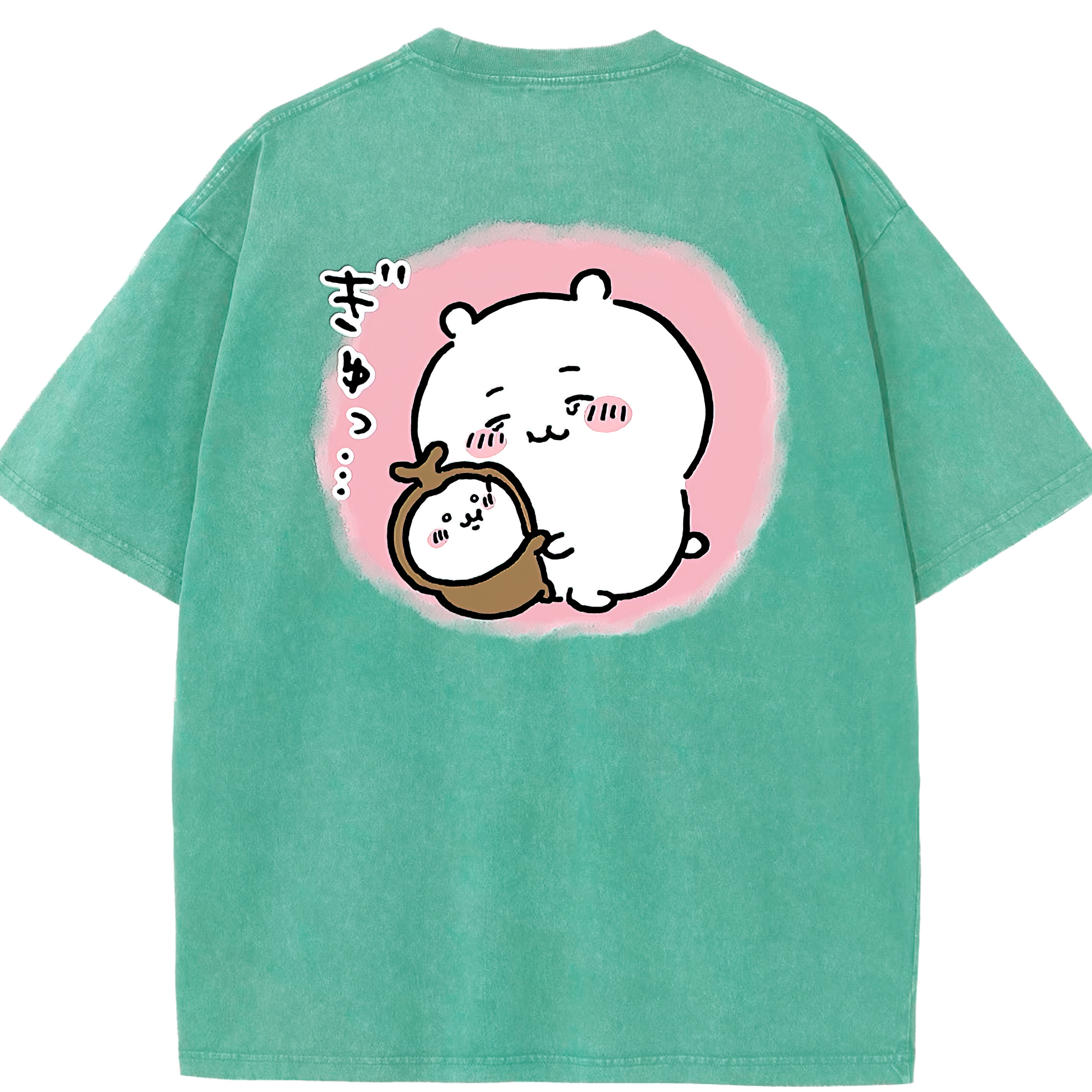 （画像用） ちいかわ ちいかわ Chii-kawa chiikawa 綿100% ヴィンテージ風 半袖Tシャツ（背面プリント）